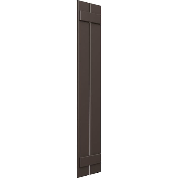 True Fit PVC Two Board Spaced Board-n-Batten Shutters, Raisin Brown, 11 1/4W X 62H